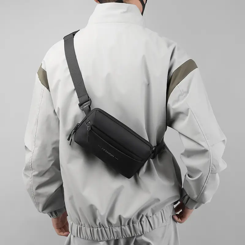 Men's Black Waterproof Crossbody Chest Bag — feature 40