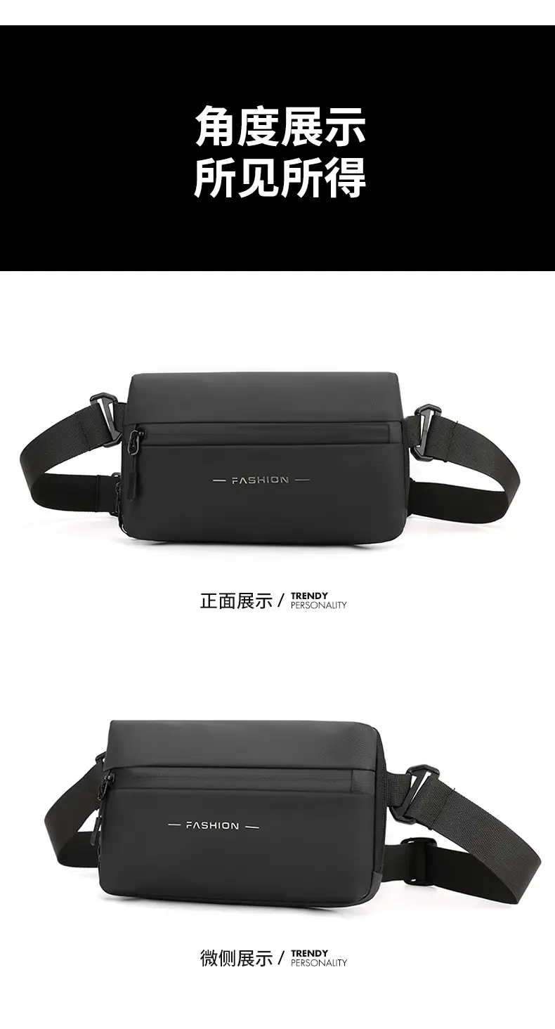 Men's Black Waterproof Crossbody Chest Bag — feature 41
