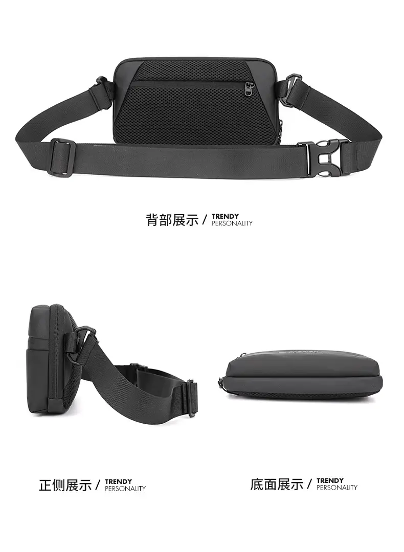 Men's Black Waterproof Crossbody Chest Bag — feature 42