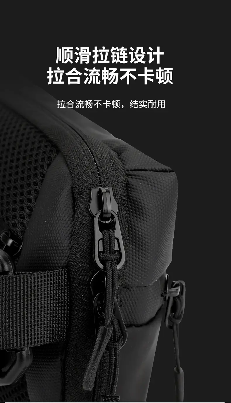 Men's Black Waterproof Crossbody Chest Bag — feature 43