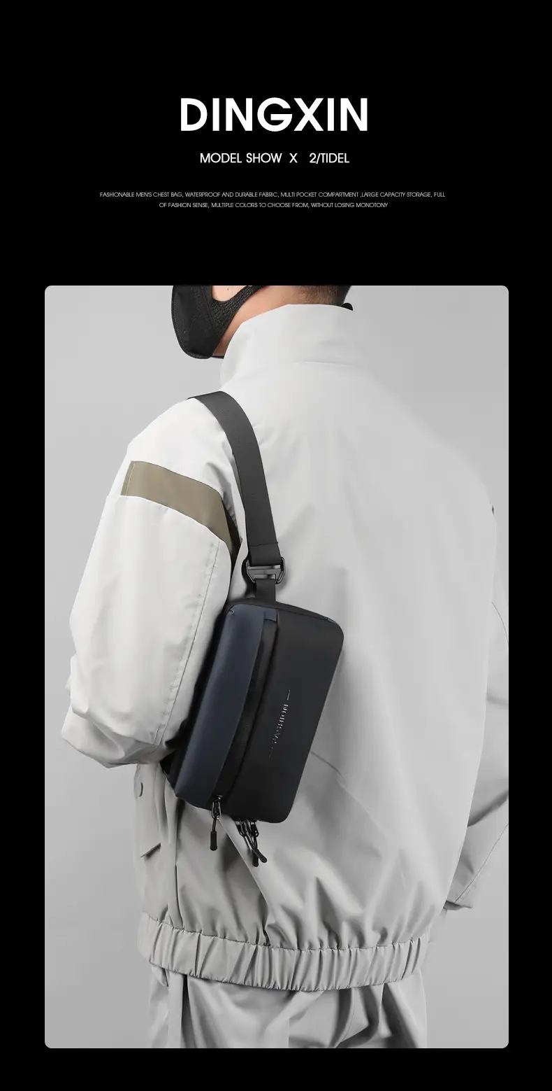 Men's Black Waterproof Crossbody Chest Bag — feature 5
