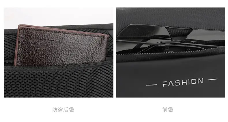 Men's Black Waterproof Crossbody Chest Bag — feature 8