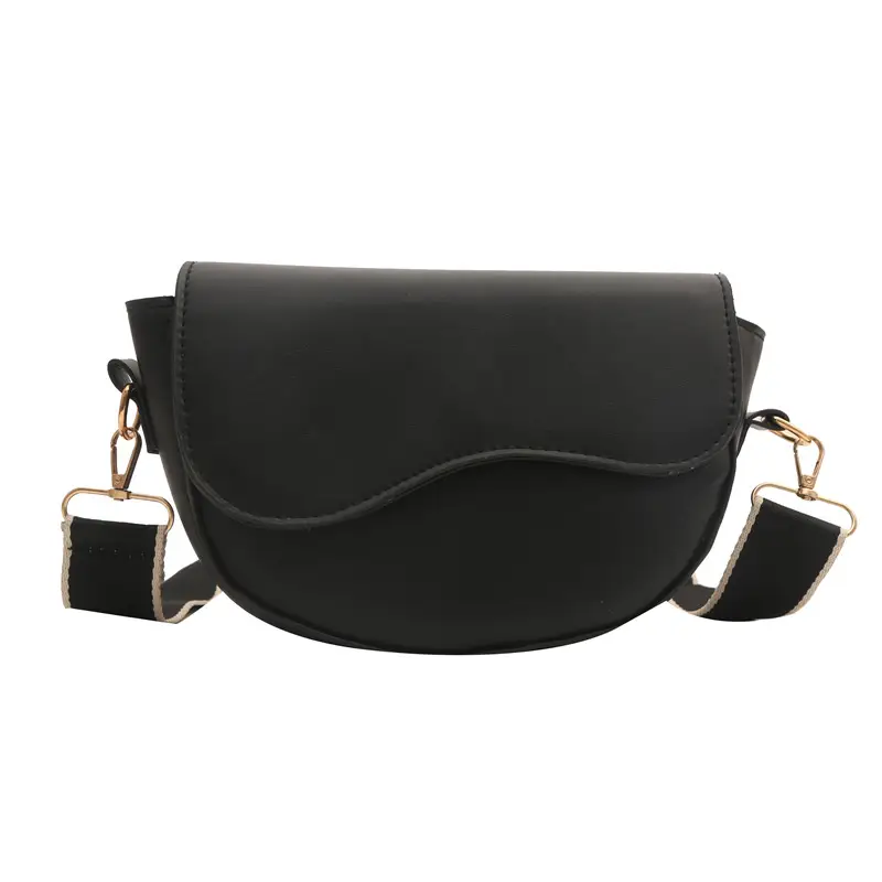 Women's Korean Style Saddle Bag with Wide Strap - Image 9