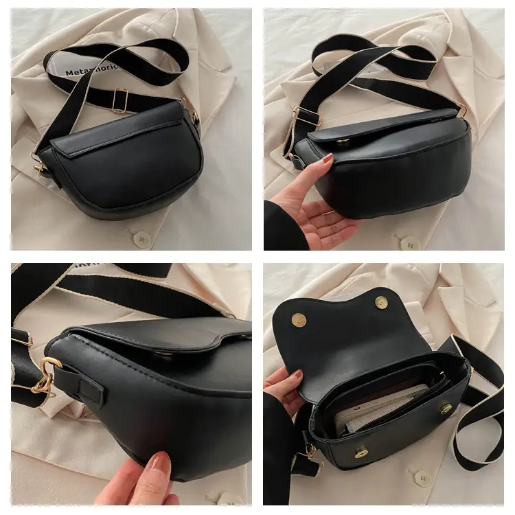 Women's Korean Style Saddle Bag with Wide Strap — feature 8
