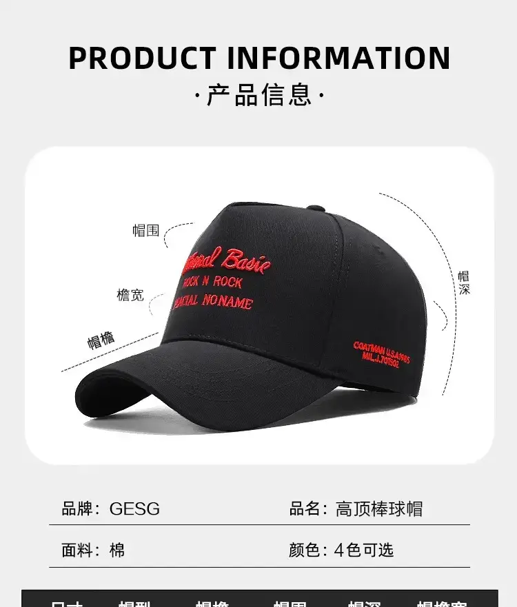 Korean Style High-Top Baseball Cap for Men — feature 12