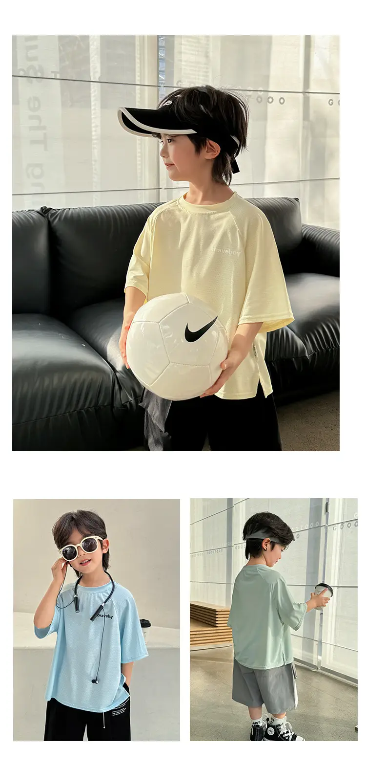 Haima Boys 2026 Summer Cool Grey Shorts T-Shirt Set — feature 13
