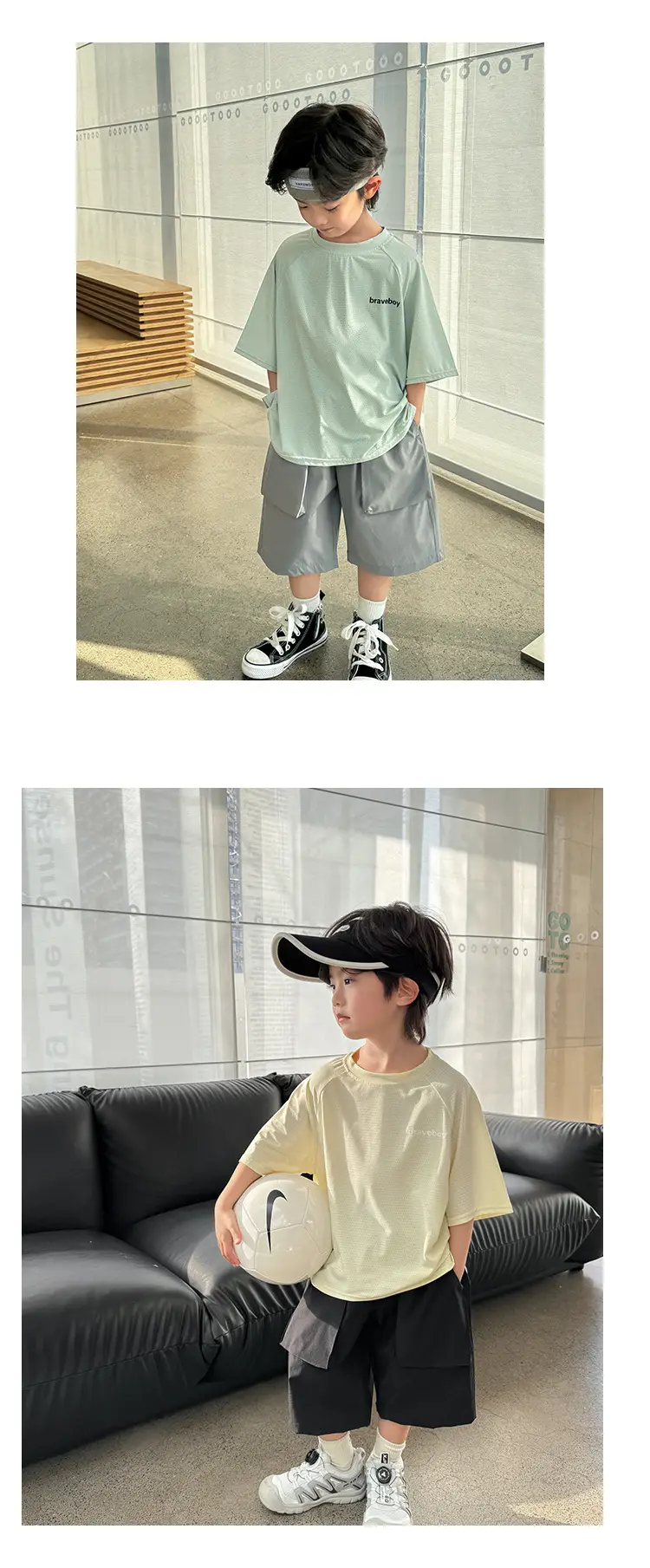 Haima Boys 2026 Summer Cool Grey Shorts T-Shirt Set — feature 19