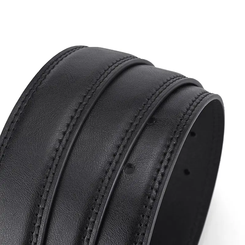 Men's Black Leather Belt with Silver Buckle 2026 - Image 8