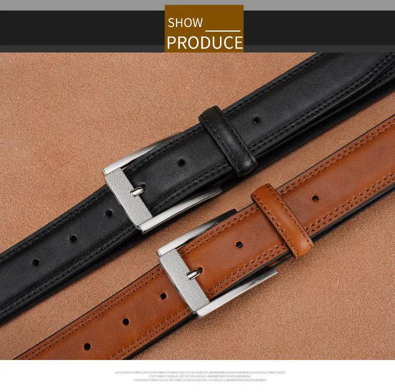 Men's Black Leather Belt with Silver Buckle 2026 — feature 4