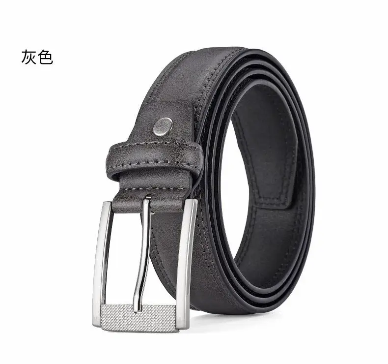 Men's Black Leather Belt with Silver Buckle 2026 — feature 7
