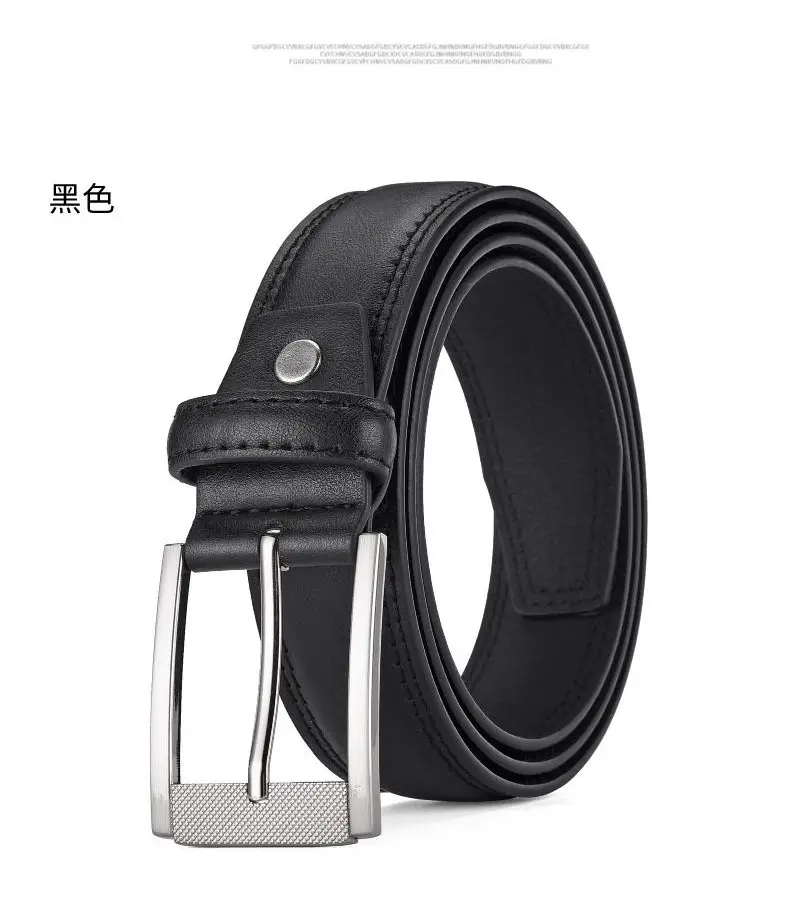 Men's Black Leather Belt with Silver Buckle 2026 — feature 8