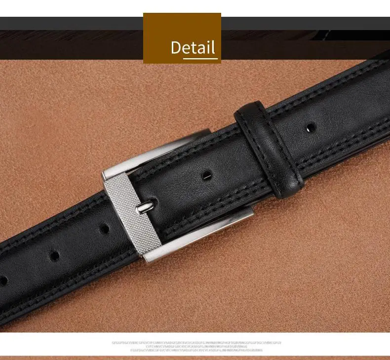 Men's Black Leather Belt with Silver Buckle 2026 — feature 9