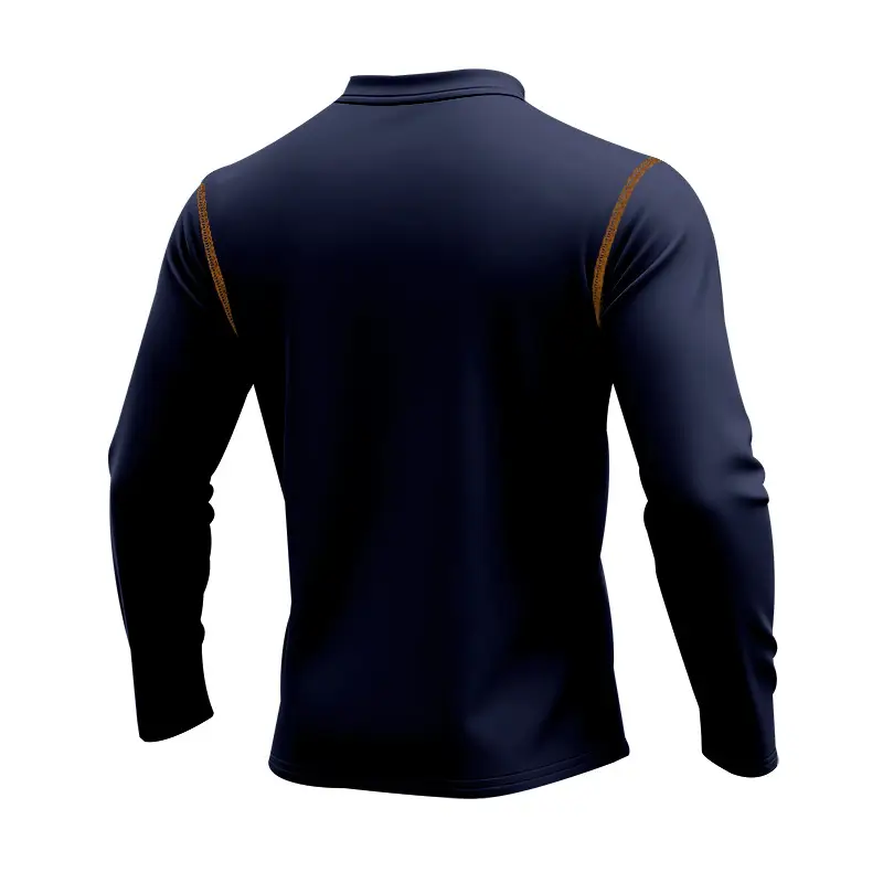 Maroon Long Sleeve Men's T-Shirt with Silver Chain — feature 31
