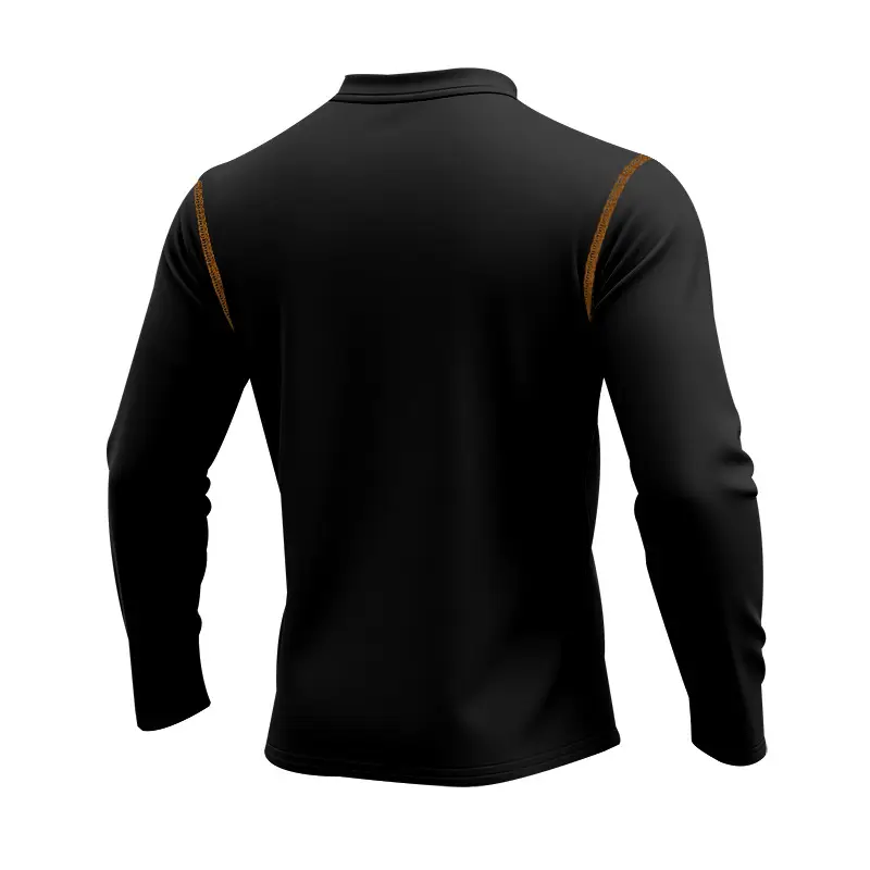 Maroon Long Sleeve Men's T-Shirt with Silver Chain — feature 45
