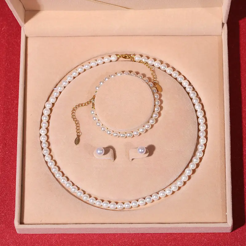 Natural Pearl Necklace Set for Women High-End Jewelry
