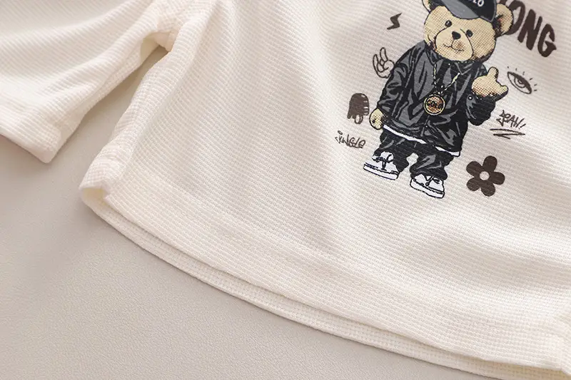 Boys Cartoon T-Shirt Shorts Set White Green Round Neck Summer — feature 12