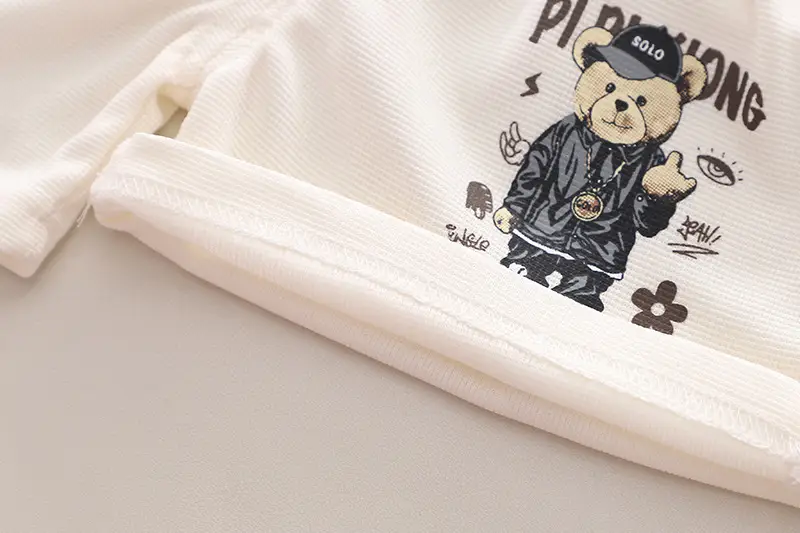 Boys Cartoon T-Shirt Shorts Set White Green Round Neck Summer — feature 13