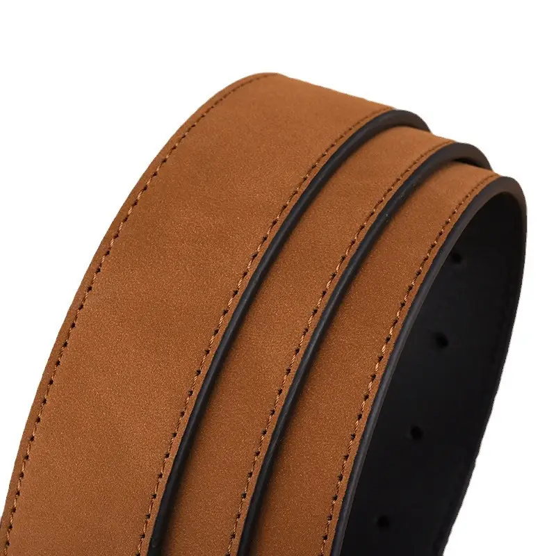 Men's Green Leather Belt with Silver Buckle - Image 8