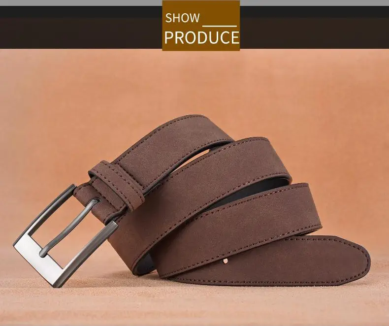 Men's Green Leather Belt with Silver Buckle — feature 3