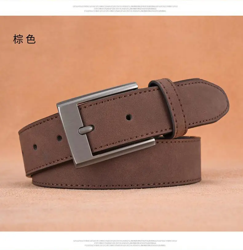 Men's Green Leather Belt with Silver Buckle — feature 4