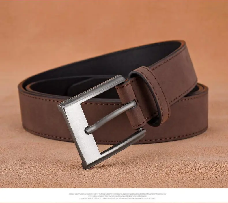 Men's Green Leather Belt with Silver Buckle — feature 5