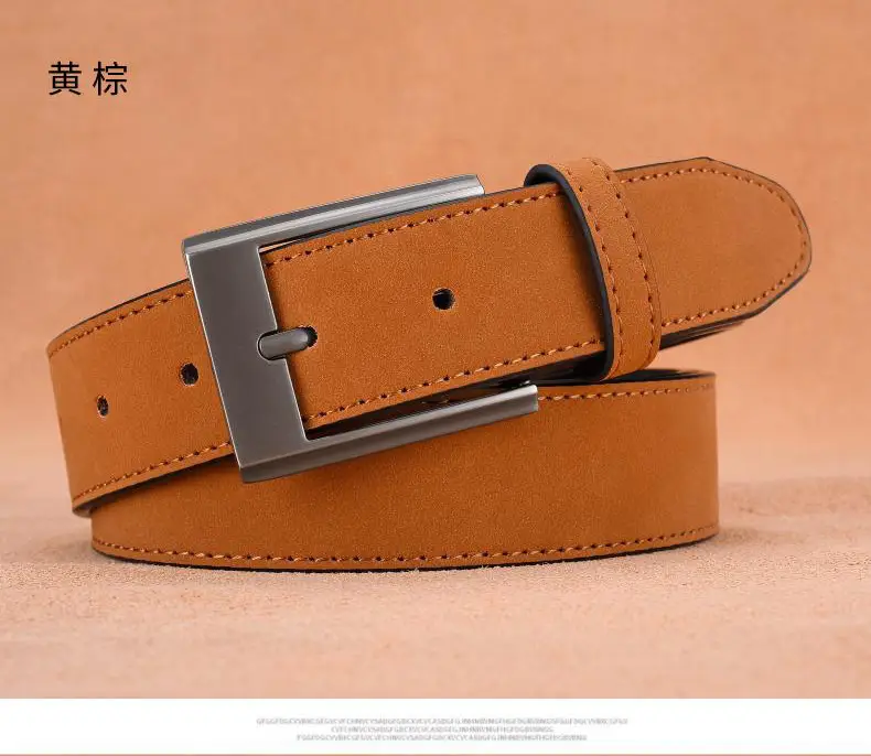 Men's Green Leather Belt with Silver Buckle — feature 8
