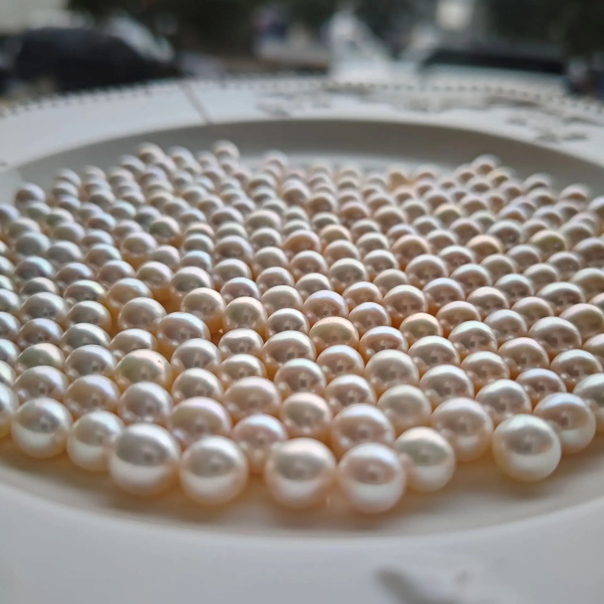 Nude Pearl Beads 7-8mm Nearly Flawless White Light