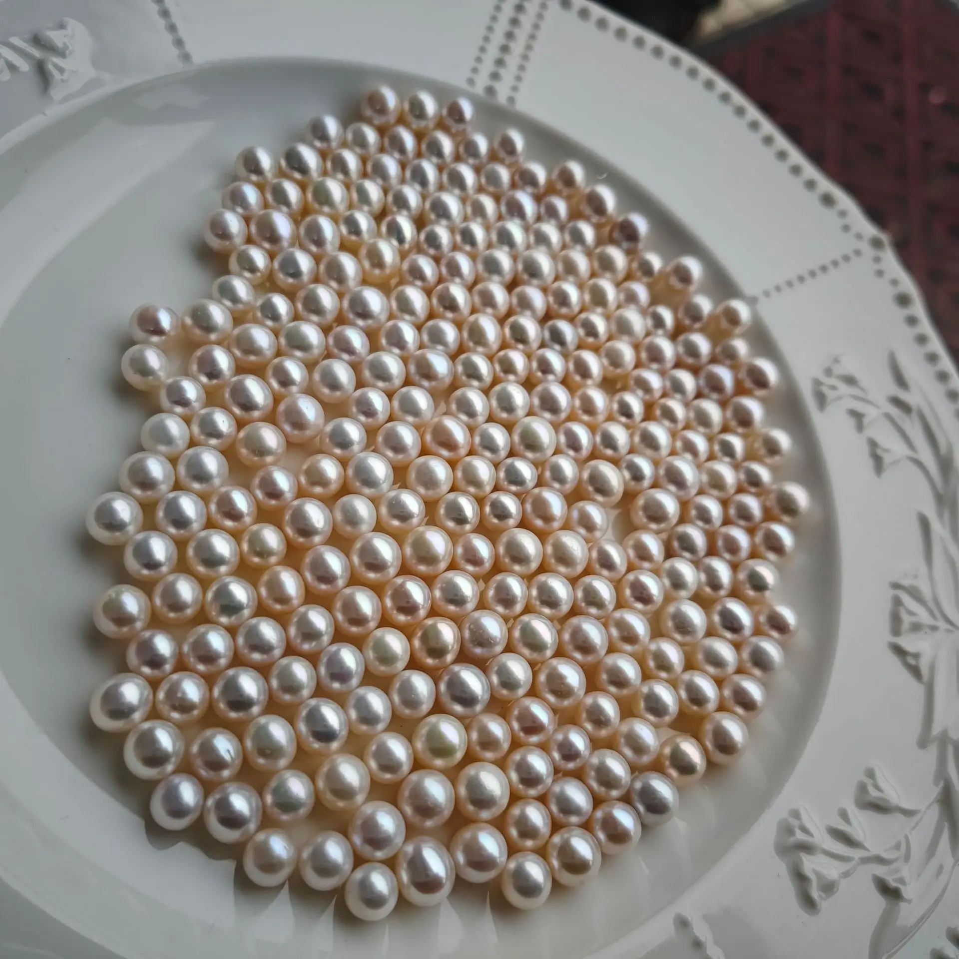 Nude Pearl Beads 7-8mm Nearly Flawless White Light