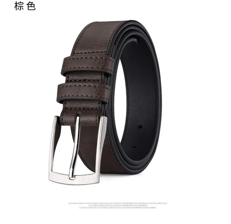 Men's Black Leather Belt with Silver Buckle — feature 5