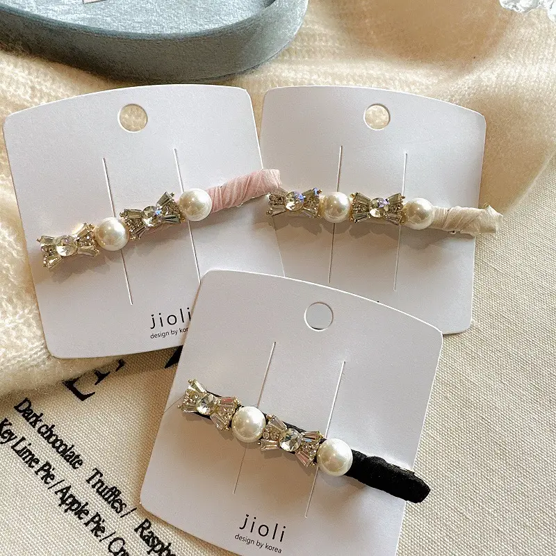 South Korea Flash Diamond Crystal Side Hairpin Pearl Clip — feature 7