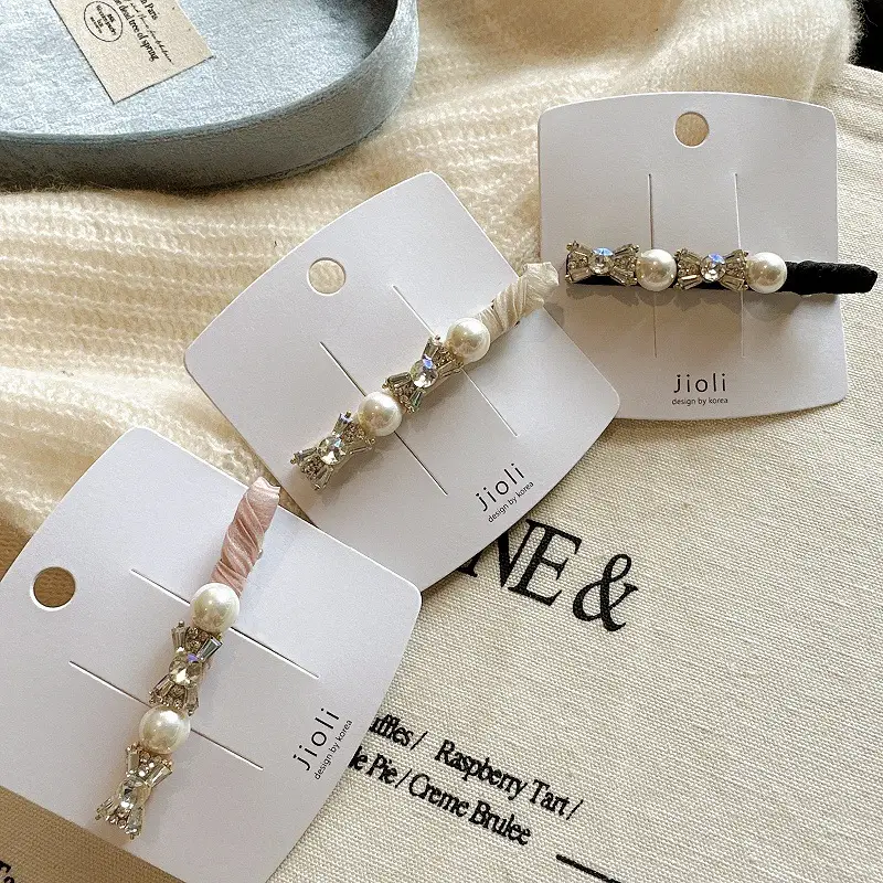 South Korea Flash Diamond Crystal Side Hairpin Pearl Clip — feature 8