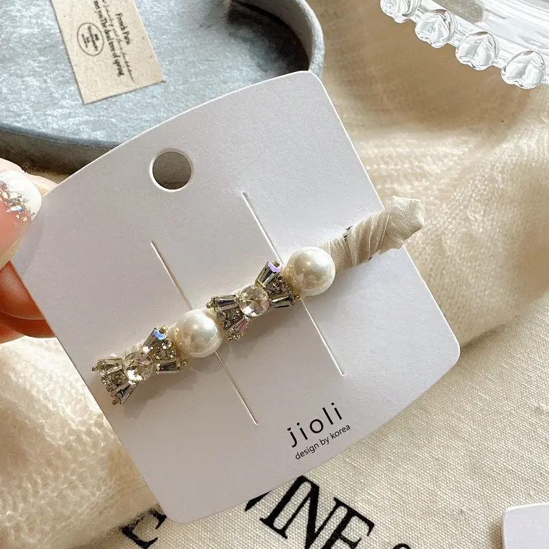 South Korea Flash Diamond Crystal Side Hairpin Pearl Clip - Image 3