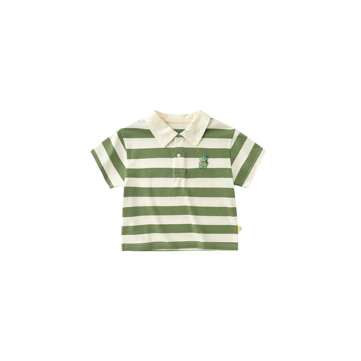 Dudu Boys Striped Polo Shirt Green White Summer - Image 8