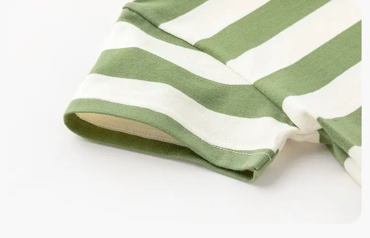 Dudu Boys Striped Polo Shirt Green White Summer — feature 12