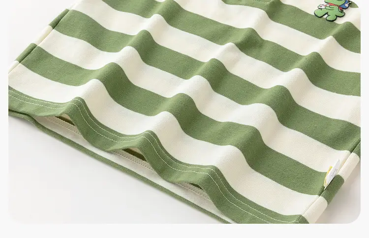 Dudu Boys Striped Polo Shirt Green White Summer — feature 13