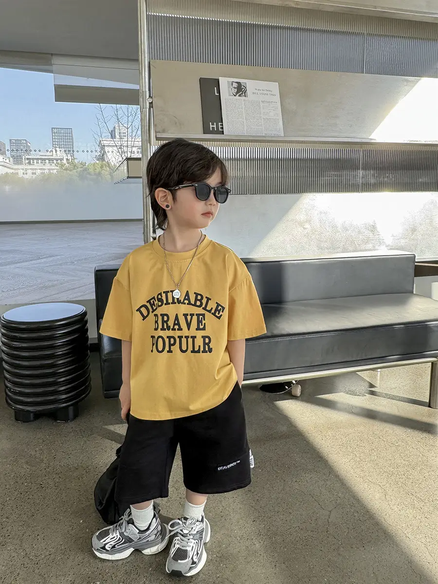 Boys Cotton Letter Print T-Shirt Summer 2026 - Image 3