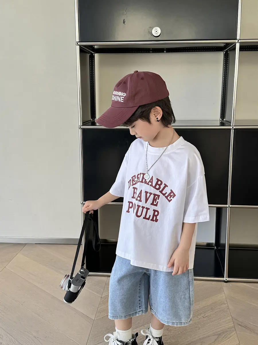 Boys Cotton Letter Print T-Shirt Summer 2026 - Image 5
