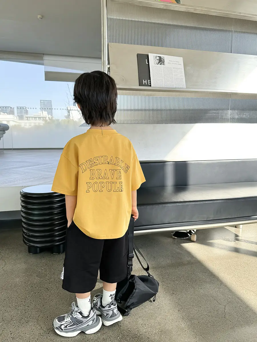 Boys Cotton Letter Print T-Shirt Summer 2026 - Image 6