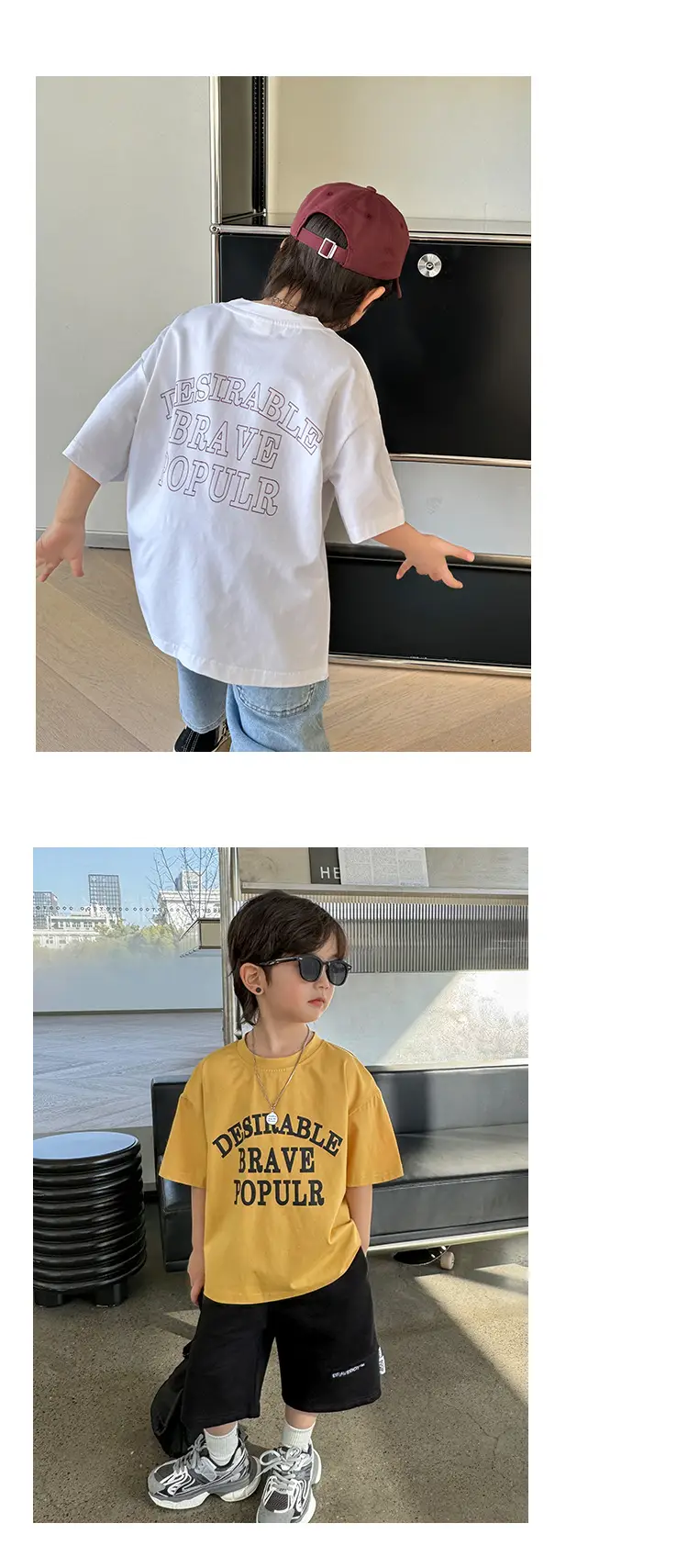Boys Cotton Letter Print T-Shirt Summer 2026 — feature 11