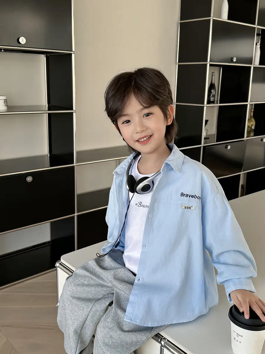 Haima Boys Cotton T-Shirt Light Blue 2026 Summer - Image 7