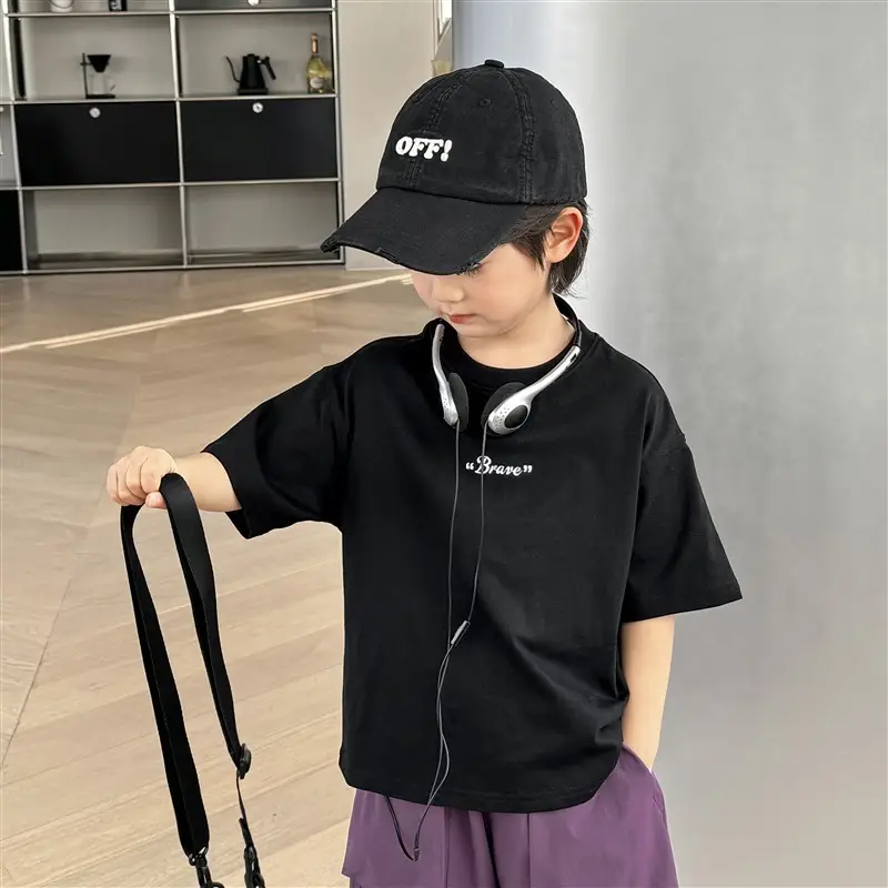 Haima Boys Cotton T-Shirt Light Blue 2026 Summer - Image 2