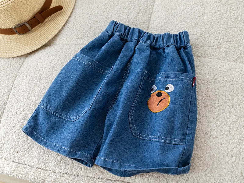Girls Cotton Striped Shorts Set with Bear Design 1-5Y — feature 15