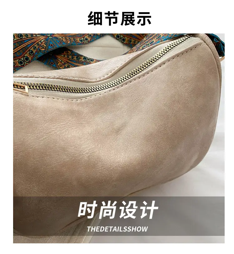 Green Leather Crossbody Bag with Patterned Strap — feature 2