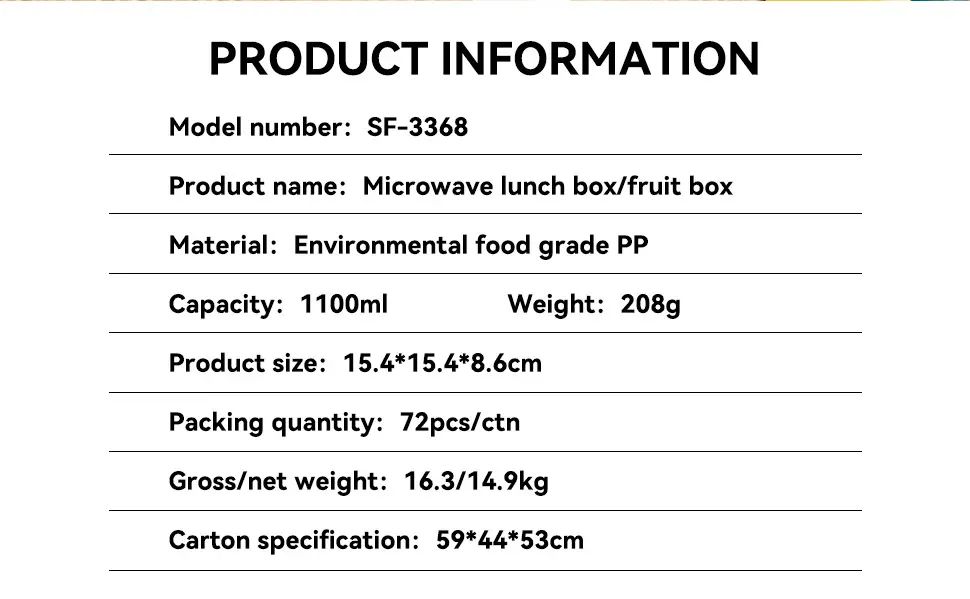 New cross-border wild sealed lunch box microwave portable lunch lunch box vegetable salad crisper hot sale — feature 10