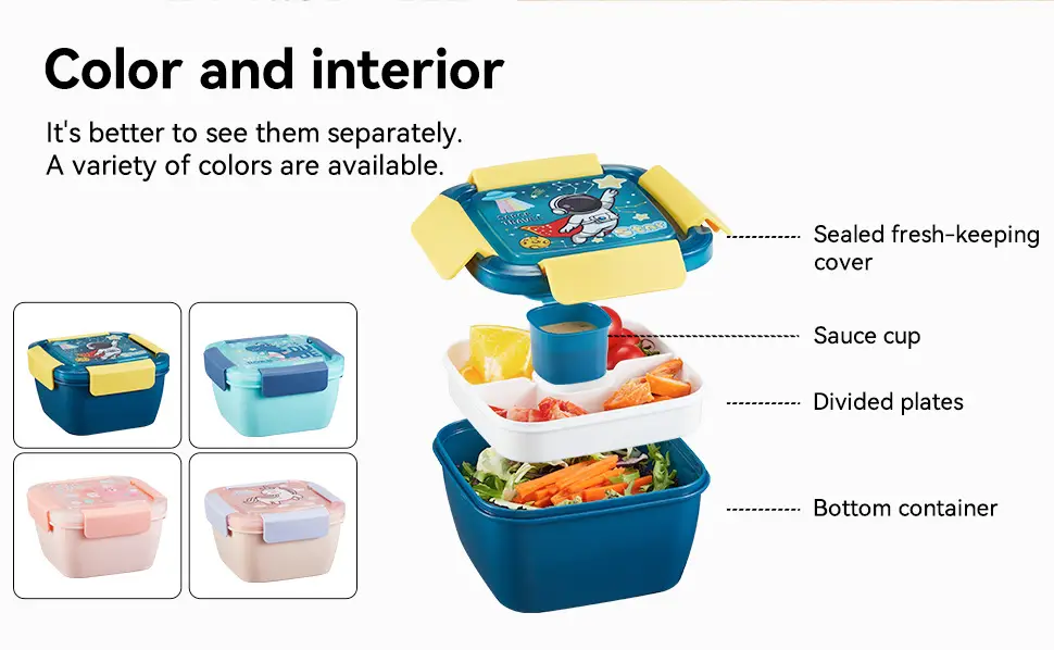 New cross-border wild sealed lunch box microwave portable lunch lunch box vegetable salad crisper hot sale — feature 3