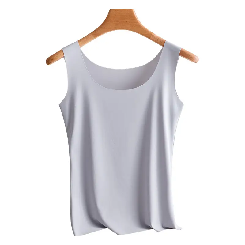 New ultra-thin ice silk seamless Vest Women's outer wear base plus size beauty back strap comfortable slim sleeveless top