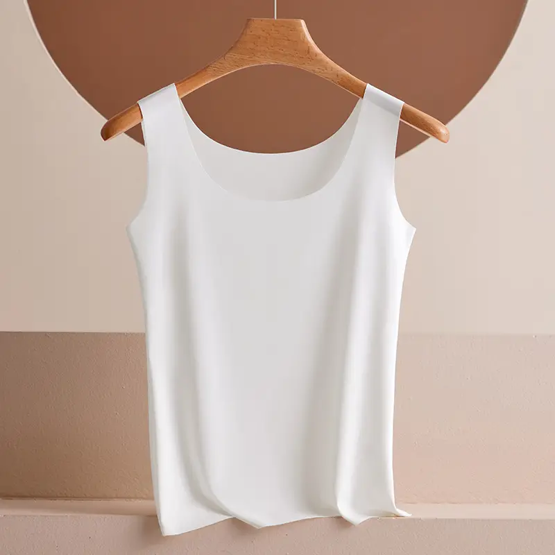 New ultra-thin ice silk seamless Vest Women's outer wear base plus size beauty back strap comfortable slim sleeveless top