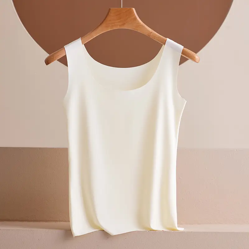 New ultra-thin ice silk seamless Vest Women's outer wear base plus size beauty back strap comfortable slim sleeveless top