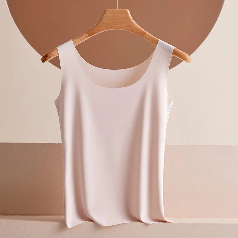 New ultra-thin ice silk seamless Vest Women's outer wear base plus size beauty back strap comfortable slim sleeveless top