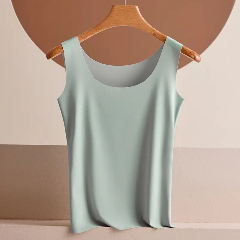 New ultra-thin ice silk seamless Vest Women's outer wear base plus size beauty back strap comfortable slim sleeveless top